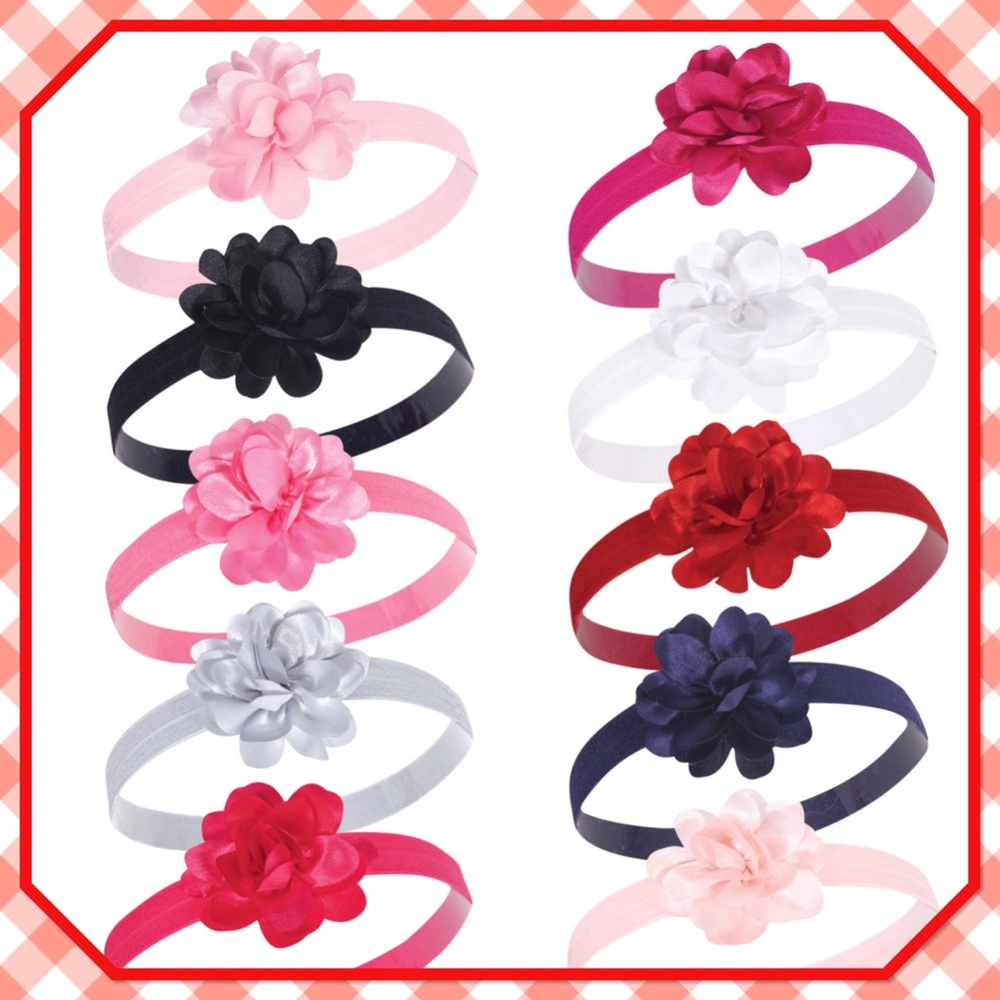 🌹New🌹10- Satin Flower Headbands🌹
